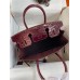 Hermes Birkin 30 Handmade Bag In Bordeaux Crocodile Niloticus Shiny Hermes Birkin 30 Handmade Bag In Bordeaux Crocodile Niloticus Shiny
